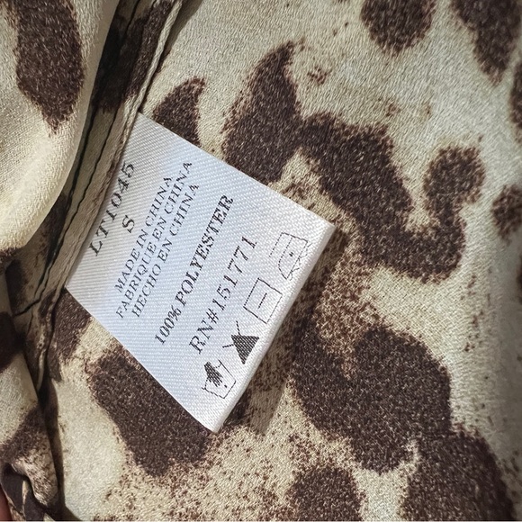 Leopard Animal Print Button Down Shirt Lace Up Back - Picture 10 of 10